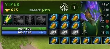 Отдельная панель с информацией о юнитах в Dota 2