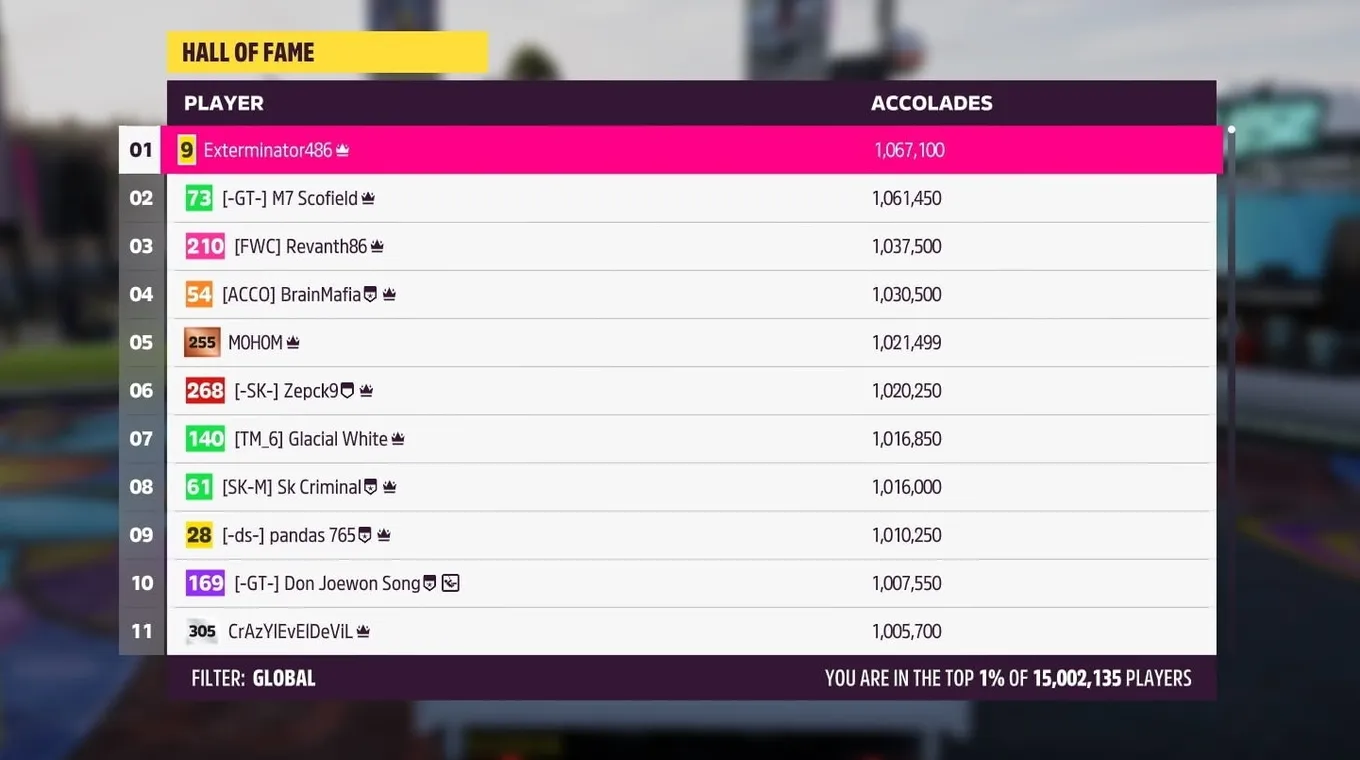 «Зал славы» в Forza Horizon 5