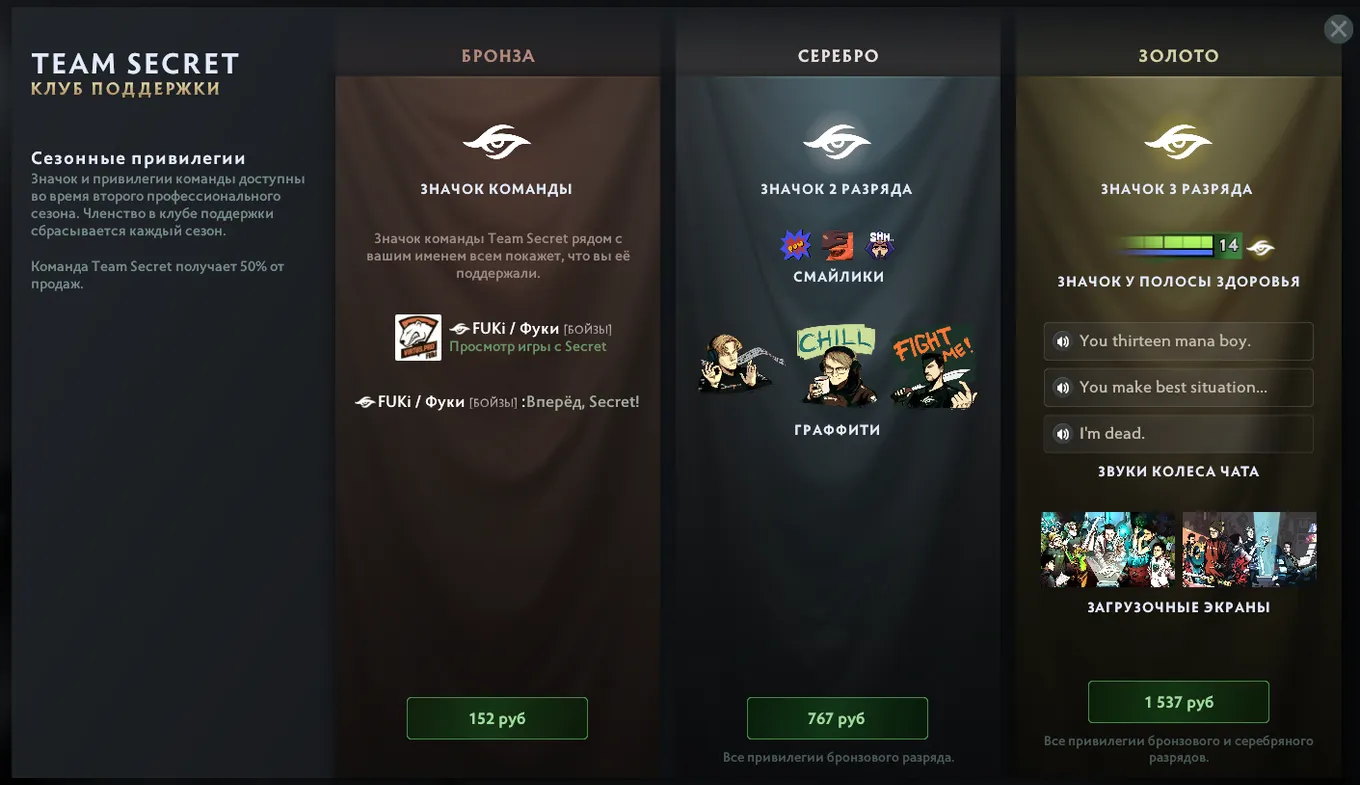 Набор Team Secret