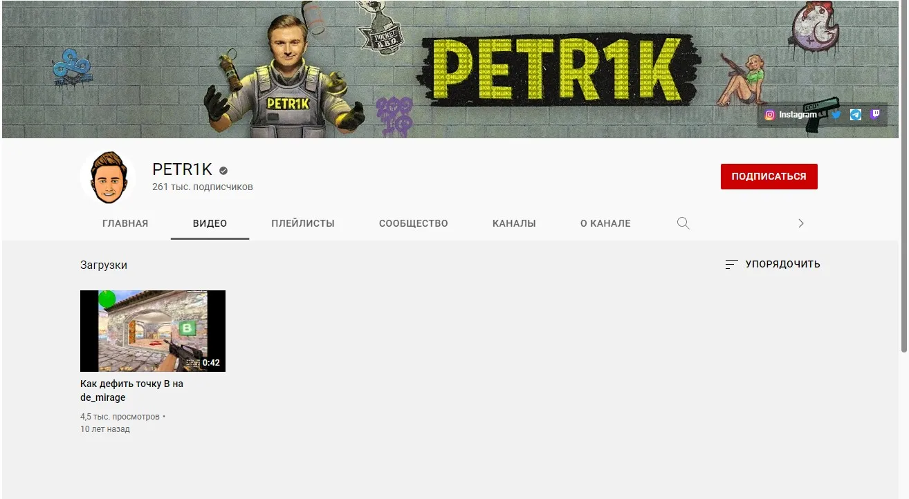 Канал Александра Petr1k Петрика на YouTube
