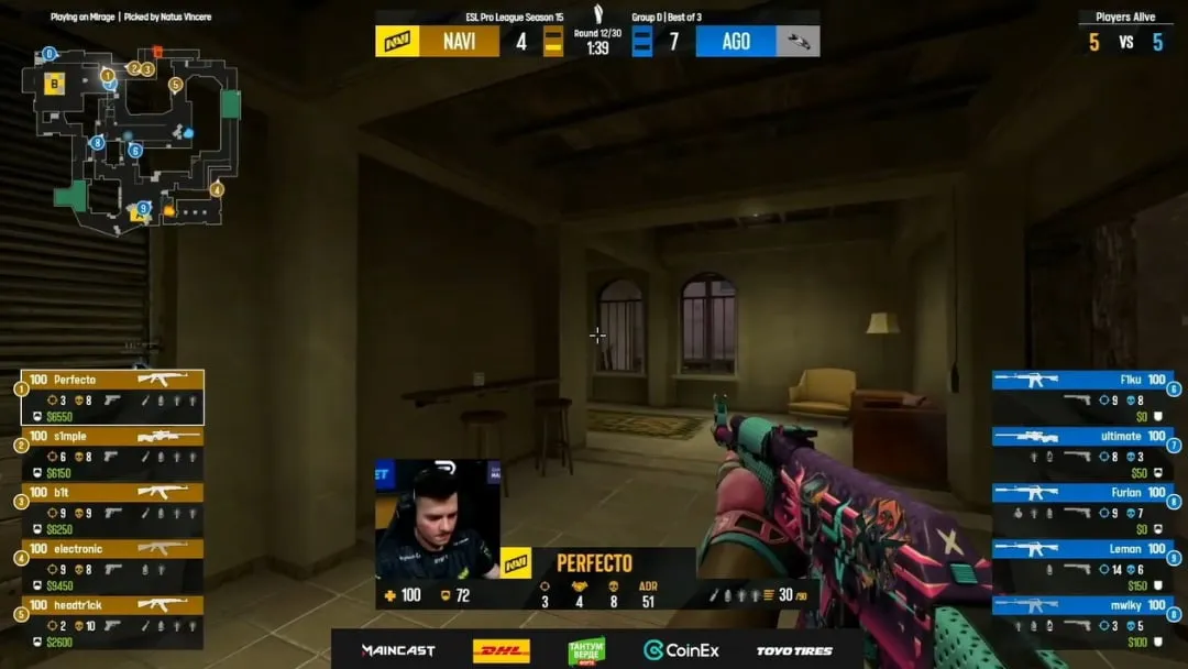 Perfecto в матче&nbsp;Natus Vincere против AGO на&nbsp;EPL S15