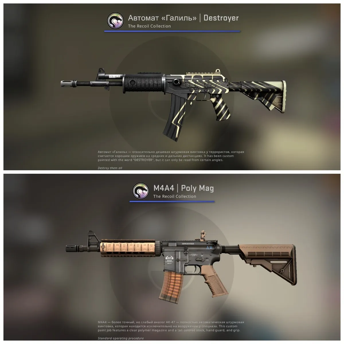 Galil AR | Destroyer и&nbsp;M4A4 | Poly Mag