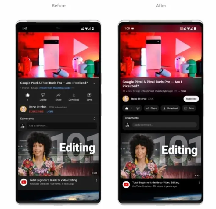 Обновление YouTube