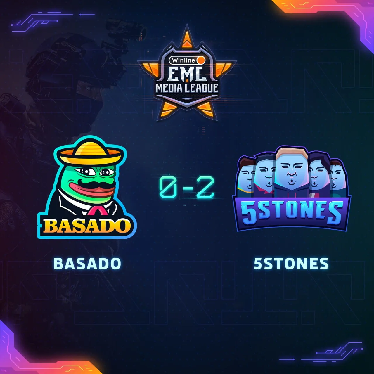 Итоговый счёт матча BASADO — 5 STONES