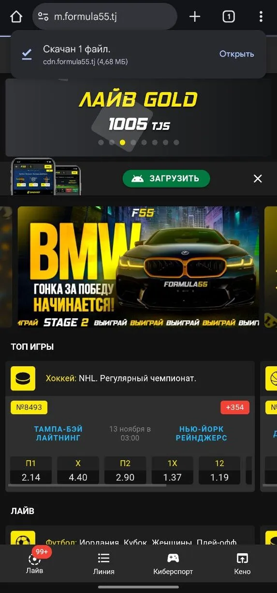 Нажмите кнопку «Открыть» в появившемся окне для запуска установки