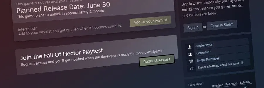 Playtest в Steam