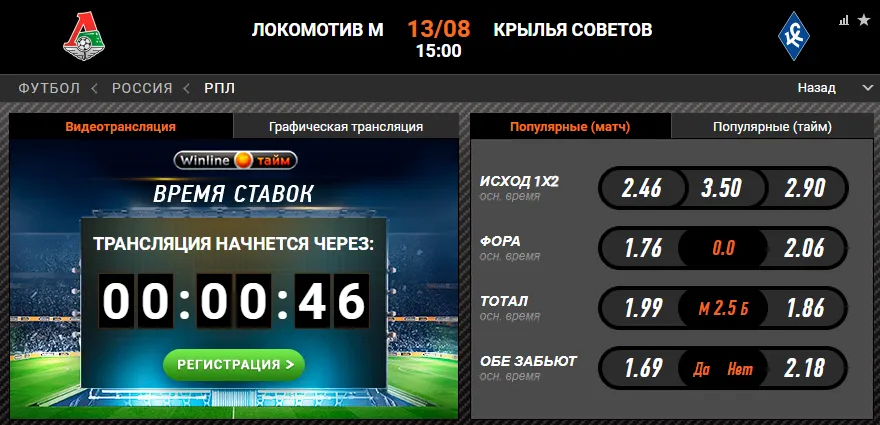 Винлайн «Локомотив» – «Крылья Советов»