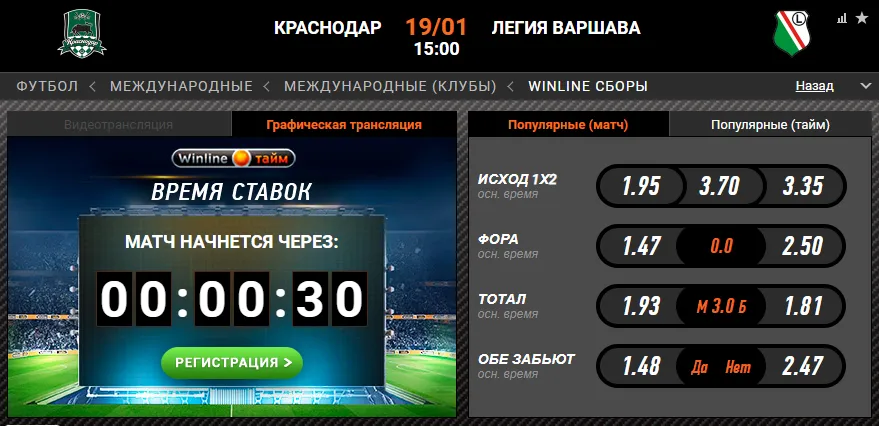 Винлайн «Легия» – «Краснодар»