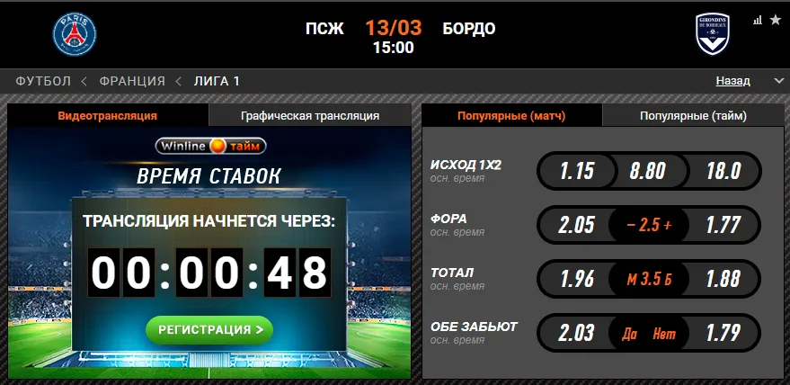 Винлайн «ПСЖ» – «Бордо»