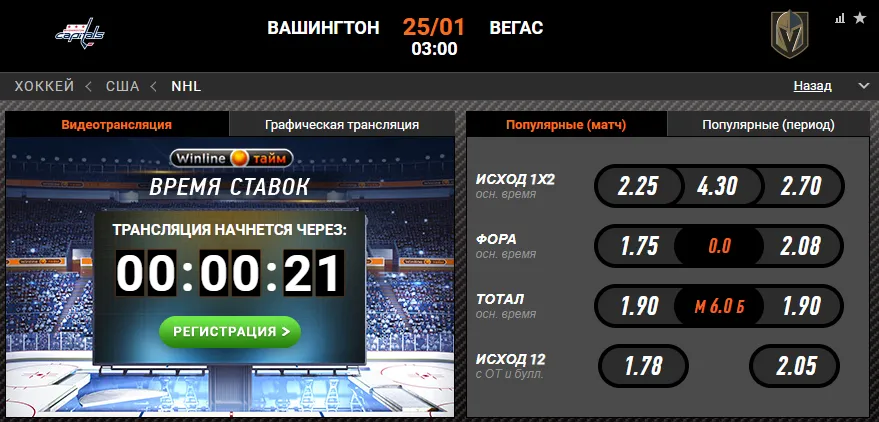 Винлайн «Вашингтон» – «Вегас»