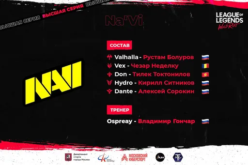 NaVi анонсировали состав по LoL Wild Rift