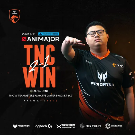 TNC Predator выбила Team Aster из WePlay AniMajor